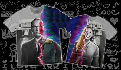 Футболки с полной запечаткой: парные - marvel ванда вижн